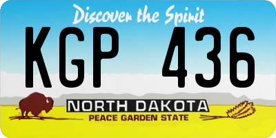 ND license plate KGP436