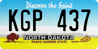 ND license plate KGP437