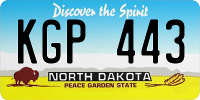 ND license plate KGP443