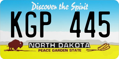 ND license plate KGP445
