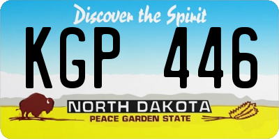 ND license plate KGP446