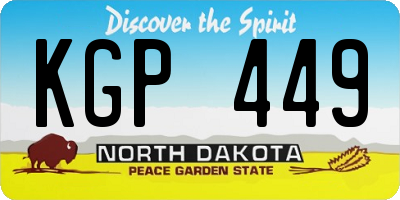 ND license plate KGP449