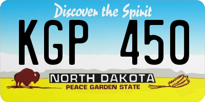 ND license plate KGP450