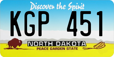ND license plate KGP451