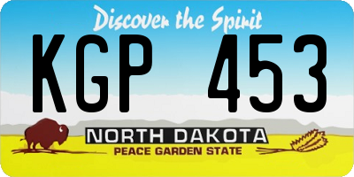 ND license plate KGP453