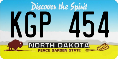 ND license plate KGP454