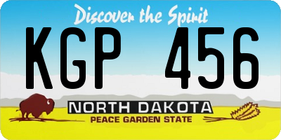 ND license plate KGP456