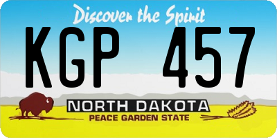 ND license plate KGP457