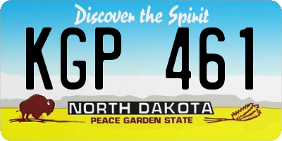 ND license plate KGP461