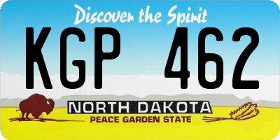 ND license plate KGP462