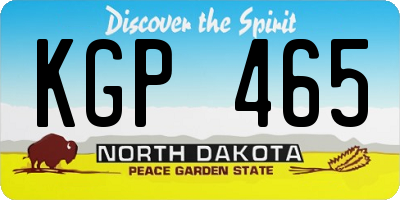 ND license plate KGP465