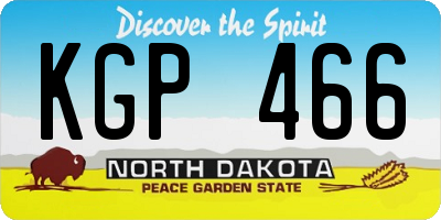 ND license plate KGP466