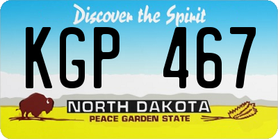 ND license plate KGP467