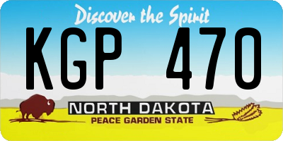 ND license plate KGP470