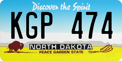 ND license plate KGP474
