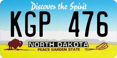 ND license plate KGP476