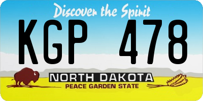ND license plate KGP478