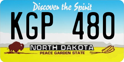 ND license plate KGP480