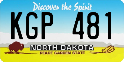 ND license plate KGP481
