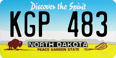 ND license plate KGP483