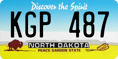 ND license plate KGP487