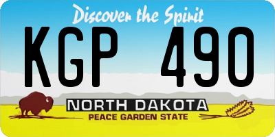 ND license plate KGP490