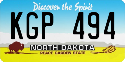 ND license plate KGP494