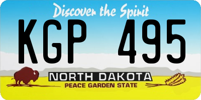 ND license plate KGP495
