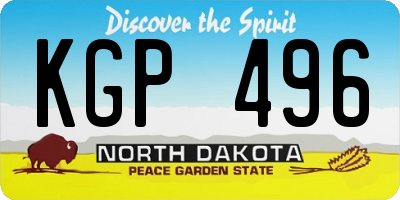 ND license plate KGP496