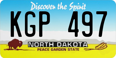 ND license plate KGP497