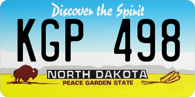ND license plate KGP498