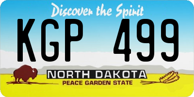 ND license plate KGP499