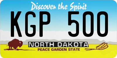 ND license plate KGP500