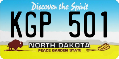 ND license plate KGP501