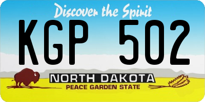ND license plate KGP502