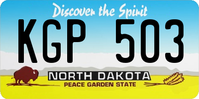 ND license plate KGP503