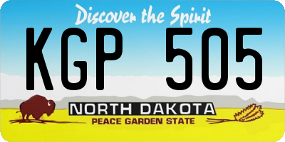 ND license plate KGP505
