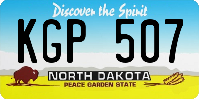 ND license plate KGP507