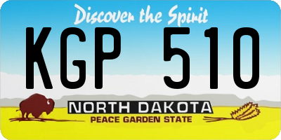ND license plate KGP510
