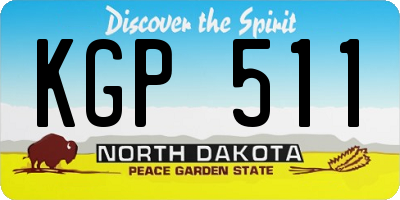 ND license plate KGP511