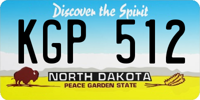 ND license plate KGP512