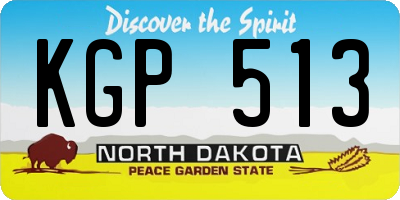 ND license plate KGP513