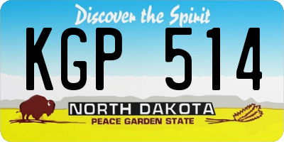 ND license plate KGP514