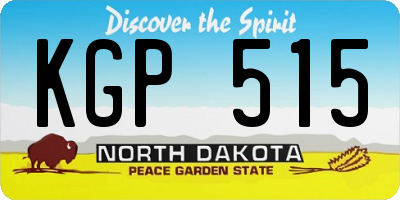 ND license plate KGP515