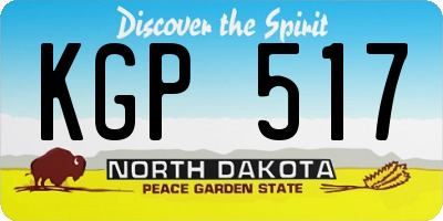 ND license plate KGP517