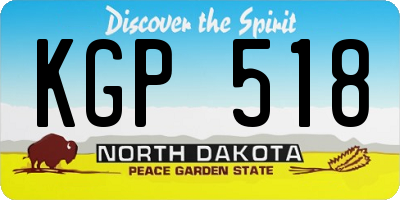 ND license plate KGP518