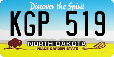 ND license plate KGP519