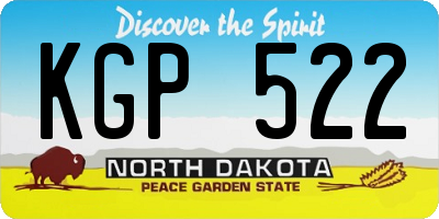 ND license plate KGP522