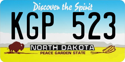 ND license plate KGP523
