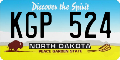 ND license plate KGP524